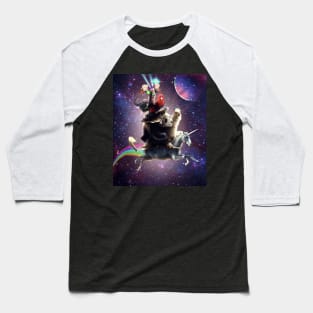 Cat Riding Chicken Turtle Panda Llama Unicorn Baseball T-Shirt